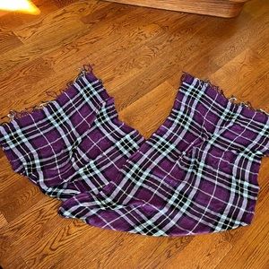 Purple & Black Plaid Fringe Wrap/Scarf